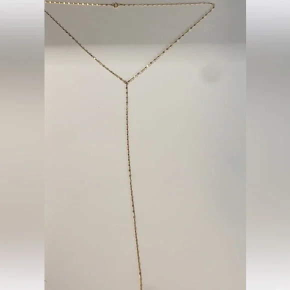 14k gold beautifully delicate lariat chain. - Picture 5 of 5